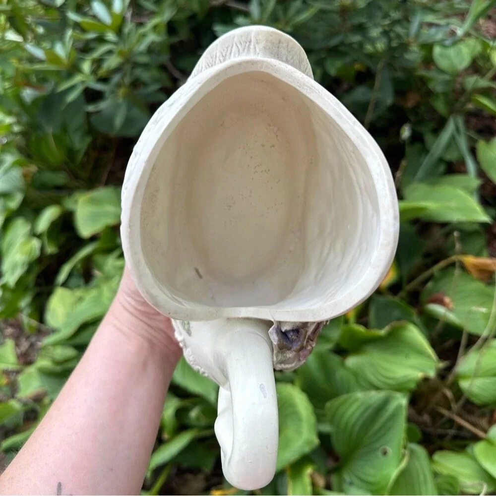 Vintage Ceramic Swan Duck Planter Pot Cottagecore